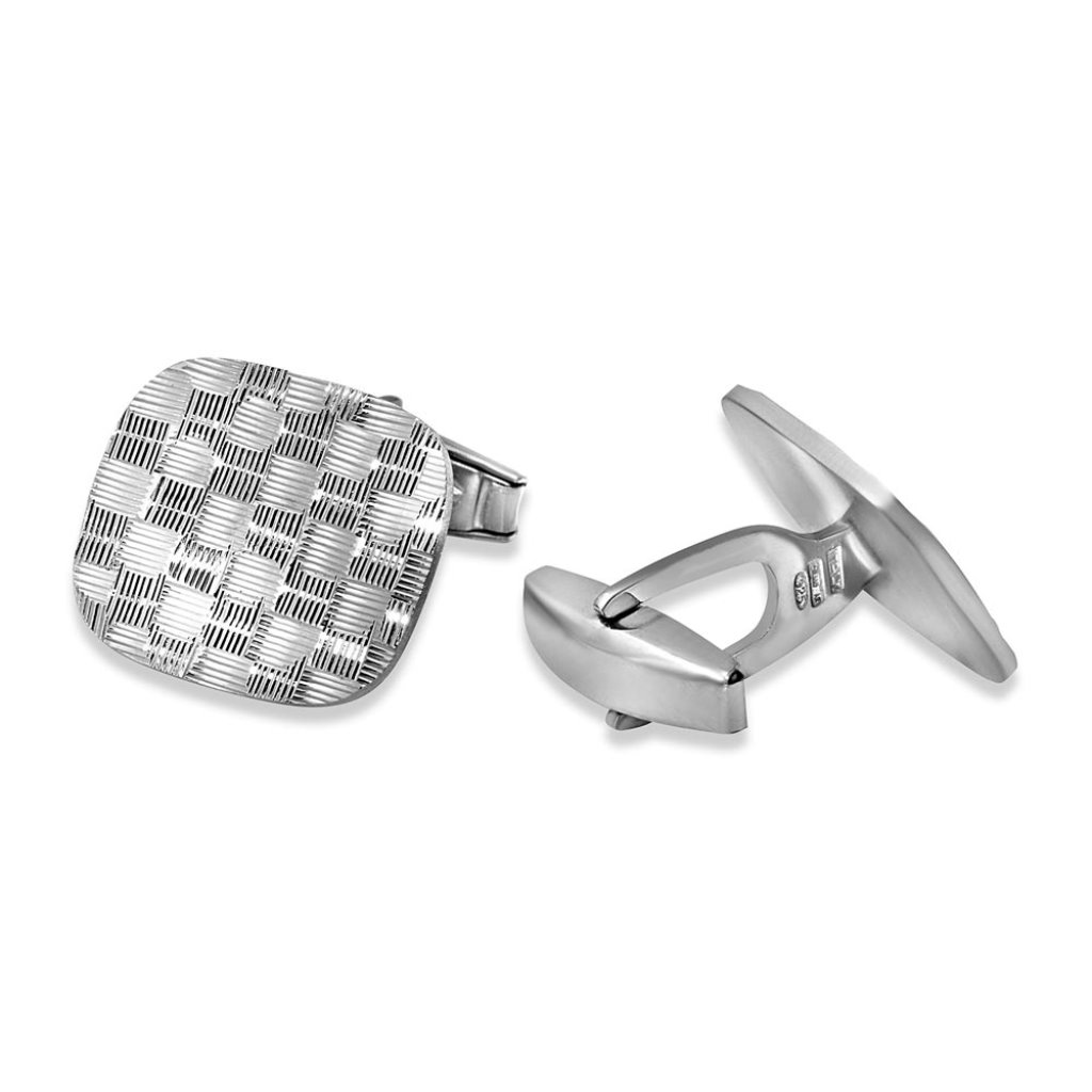 Silver 925 Rounded Rectangle Design Cufflink
